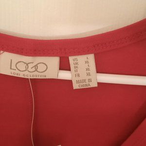 LOGO by Lori Goldstein Rayon 230 Dress w/ Handkerchief Hi-Low Hem